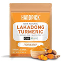 HANDPICK Lakadong High Curcumin Turmeric Powder (226g/ 8oz) Non GMO, Gluten Free, 100% Raw, Sourced from India, High Curcumin, Premium Quality, Packed in Resealable Ziplock Pouch