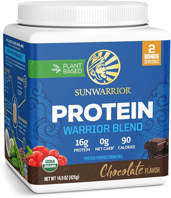 Organic Plant Based Protein Powder | Vegan Organic Protein Powder Chocolate Flavored with BCAA Amino Acids & Hemp Seed Pea Blend | Non-GMO Soy Dairy Filler & Gluten Free (Chocolate, 17 Servings)