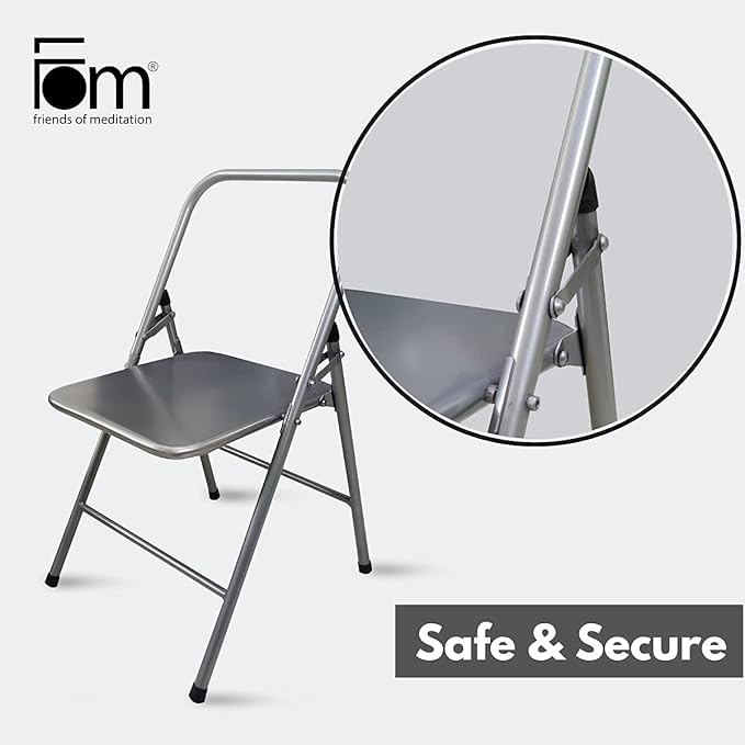 California Wellness Backless Yoga Chair with Yoga Book | Portable Folding Chair | Iyengar Yoga Chair | Flexibility & Strength Training Tool | Yoga Chairs for Adults | Supports Balance Handstand
