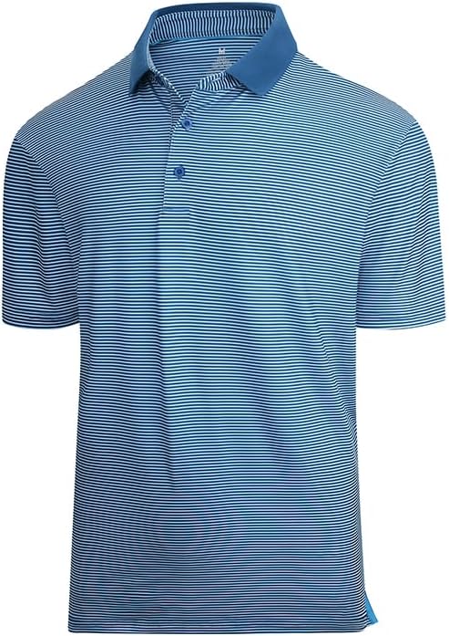 Esabel.C Jacquard Golf Shirts for Men Moisture Wicking Short Sleeve Performance Dry Fit Active Mens Polo Shirts