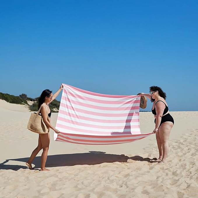 Dock & Bay Quick Drying Towel - for Sports & Gym - Compact, Lightweight - 100% Recycled - Includes Bag - Cabana Light - Malibu Pink, Double Extra Large (180x200cm, 70x78)