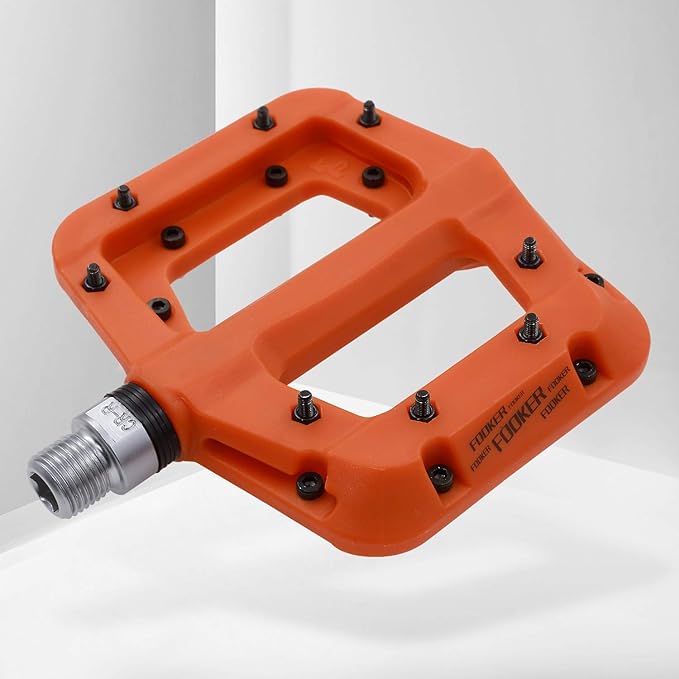 FOOKER MTB Pedals Mountain Bike Pedals 3 Bearing Non-Slip Lightweight Nylon Fiber Bicycle Platform Pedals for BMX MTB 9/16"