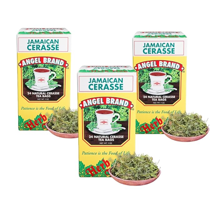 Angel Brand Cerasse Tea Bags Jamaican 24 – Pack of 3 – Authentic Herbal Tea with Bitter Flavor, Inspired by Traditional Caribbean Practices, Perfect for a Soothing and Refreshing Brew.