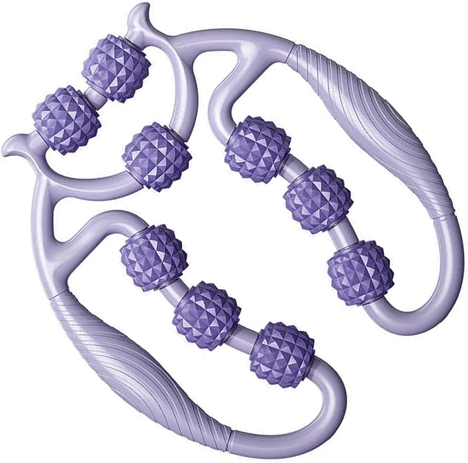 HEEPDD 9 Wheels Muscle Roller, Leg Massager Muscle Relaxation Stretching Roller Foam Roller Deep Tissue Massager for Thigh Arms Leg Waist (Purple)