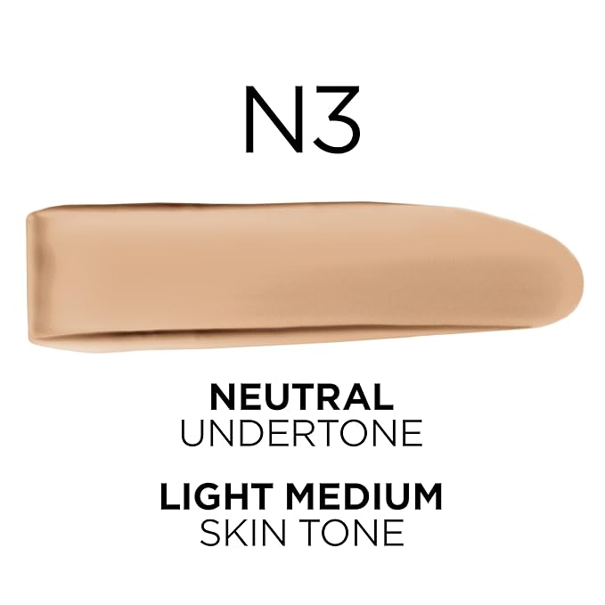 L'Oreal Paris True Match Super-Blendable Foundation, Medium Coverage Liquid Foundation Makeup, N3, Light Medium, 1 Fl Oz