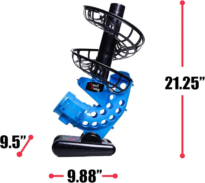 Furlihong 380BH Baseball Pitching Machine, Battery Powered, Angle Adjustable, Comes with Bat and One Dozen Training Balls, for Kids and Beginner