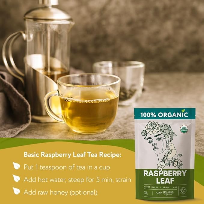 Organic Red Raspberry Leaf Tea – Loose Leaf Herbal Tea – 2 oz (Rubus idaeus)