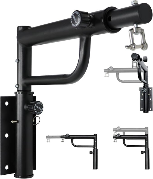 Heavy Bag Hanger Wall Mount Punching Boxing Bag Bracket -Round Tube,Heavy Duty Adjustable Length & Height for Boxing, Taekwondo, Muay Thai Bags,for Home Gym Installation