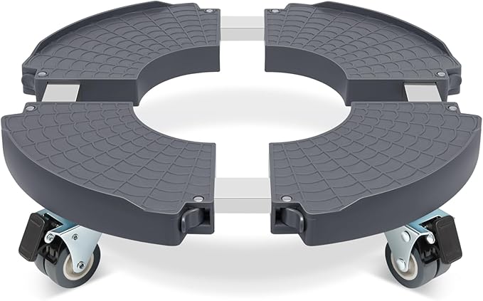 W B D WEIBIDA Round Dolly with Wheels Heavy Duty, Adjustable Pot Dolly 16-20 Inch, Large Plant Mover Indoor Outdoor, Muti Functional Rolling Dolly for Trash Can, Keg, Drum, Barrel