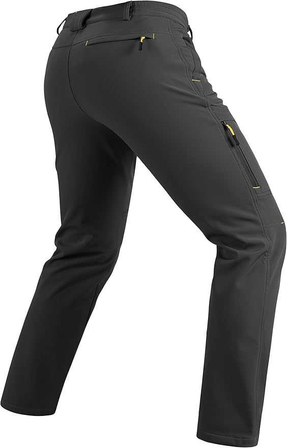 TACVASEN Winter Pants for Men Fleece Lined Waterproof Pants Insulated Hiking Pant for Ski Snowboard Outdoor Work Hunting