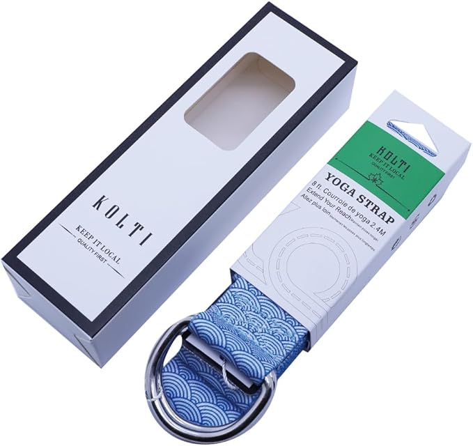 Yoga Exercise Adjustable Straps 8FT with Durable D-Ring for Pilates & Gym Workouts | Hold Poses, Stretch, Improve Flexibility & Maintain Balance