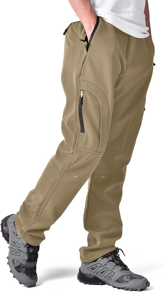 Toomett Men's hiking Snow Pants Skiing Winter Insulated Fleece lined Outdoor Water Repellent camping,walking,fishing