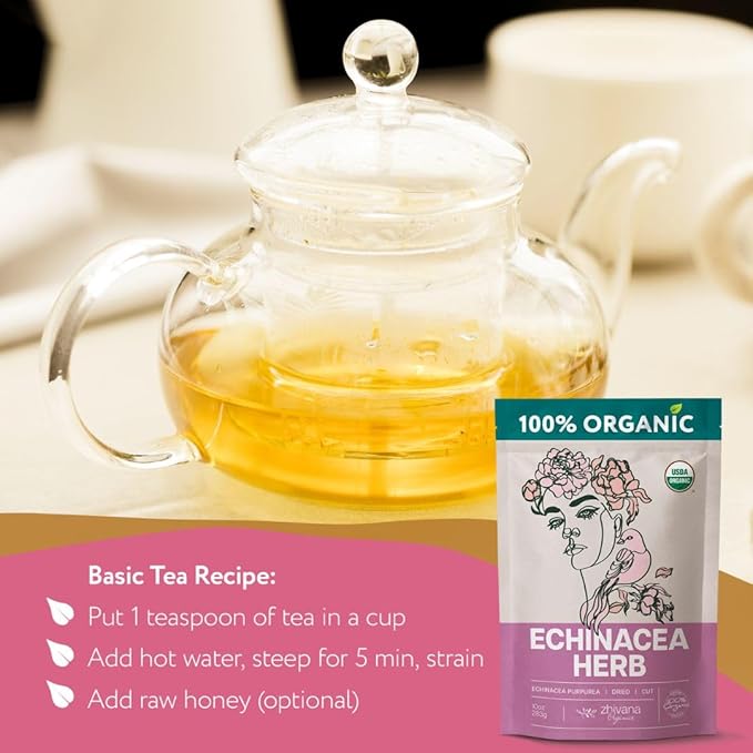Super Value Pack 5 LB - Organic Echinacea Leaf Tea - Immune System Support - Medicinal Tea for Winter