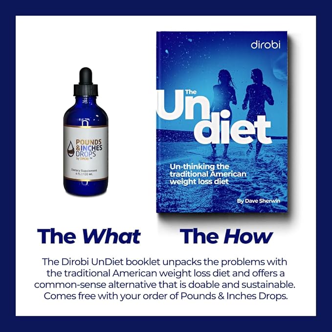 Dirobi Pounds and Inches Weight Management Drops, Liquid Supplement for Women and Men, Diet-Pill Alternative with Delicious Blueberry Flavor
