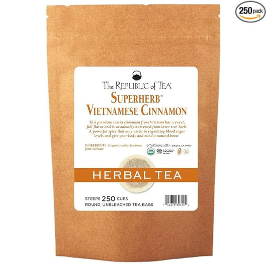 The Republic of Tea - Organic Vietnamese Cinnamon Herbal Tea, 250 Tea Bags