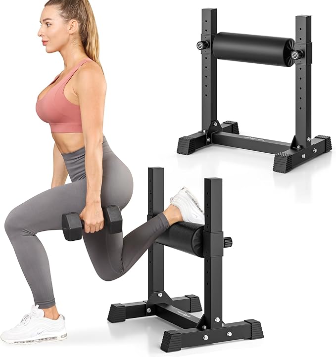 BODYRHYTHM Bulgarian Split Squat Stand, Single Leg Squat Roller Stand with 9 Adjustable Roller Heights for Squats, Leg Lunges, Lower Body Training.