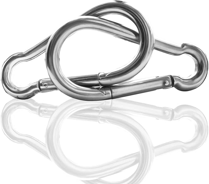 10Pack 5.5 Inch Spring Snap Hooks, Heavy Duty Carabiner Clips for Swing, 12MM 1/2” Quick Chain Link Buckle Clip Keychain Carabiners for Hammock Fitness Gym Boating-1350lbs Capacity