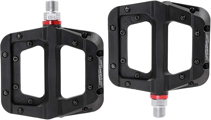 FOOKER MTB Pedals Mountain Bike Pedals 3 Bearing Non-Slip Lightweight Nylon Fiber Bicycle Platform Pedals for BMX MTB 9/16"