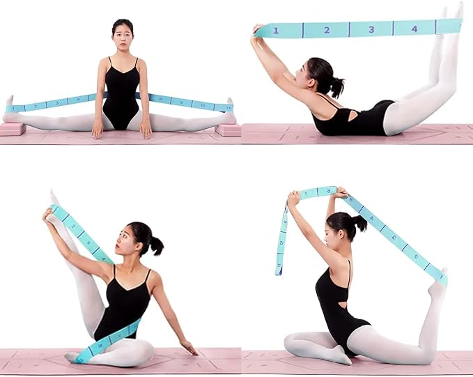 Stretch Straps, Elastic Yoga Stretching Strap with Adjustable 11 Loops, Fitness Leg Stretch Band for Physical Therapy Dance Yoga Ballet Pilates Gymnastics Exercise Flexible Pilates Stretch Band