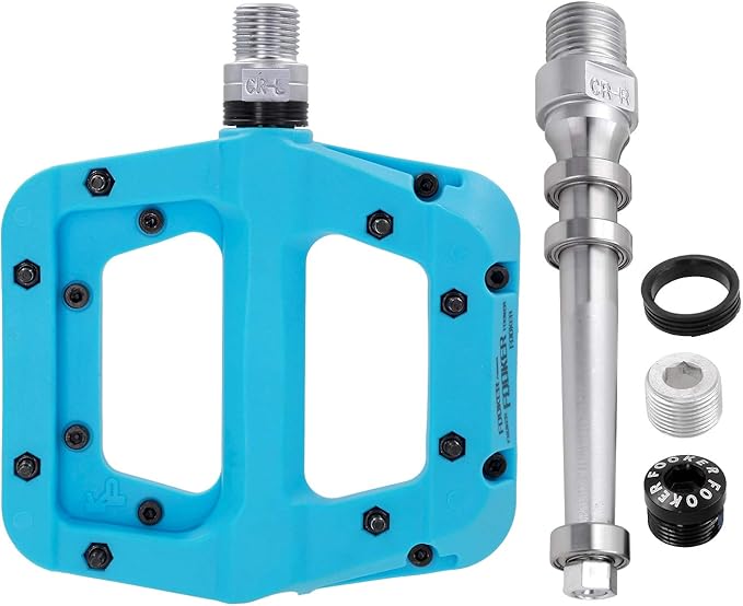 FOOKER MTB Pedals Mountain Bike Pedals 3 Bearing Non-Slip Lightweight Nylon Fiber Bicycle Platform Pedals for BMX MTB 9/16"