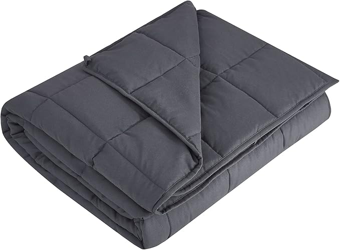 L'AGRATY Weighted Blanket - 40"x60" 7lbs Cooling Breathable Weighted Microfiber Material with Glass Beads Small Blanket for All-Season Summer Fall Winter Soft Thick