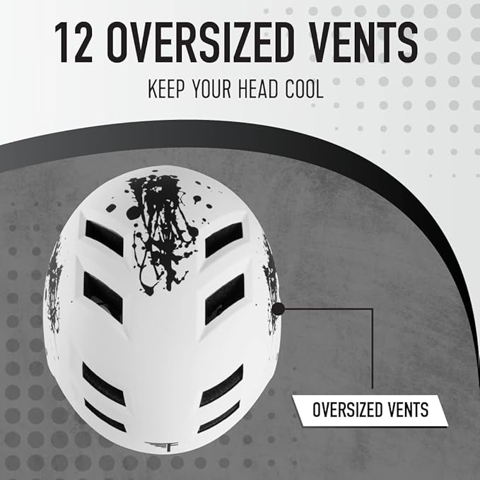 Flybar Bike Helmet- Multi Sport Dual Certified Adjustable Dial, Lightweight Skateboard Helmet, Roller Skating, Pogo, Electric Scooter, Snowboard, Boys and Girls Kids- Adults Helmets