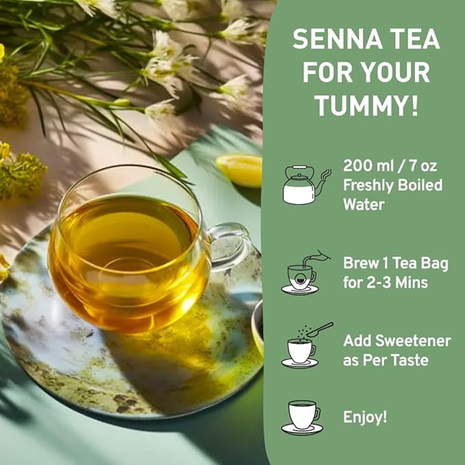 HANDPICK, Senna Tea Bags (50 Count) Non-GMO, Caffeine Free, Senna Leaves- Mild Taste | Premium Round Eco-conscious Tea Bags