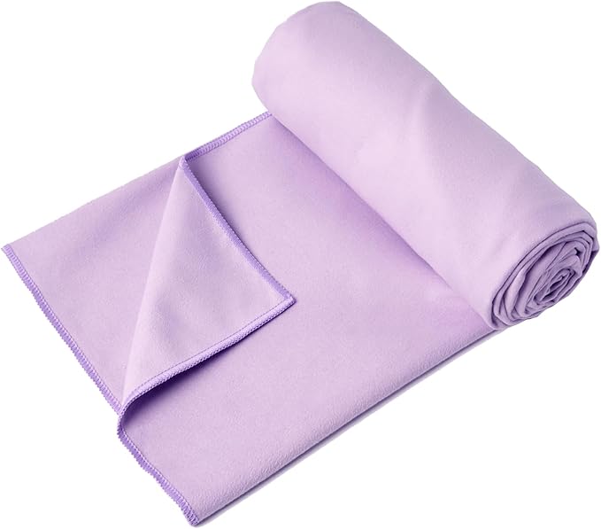 Eunzel Hot Yoga Towel Non Slip Yoga Mat Towel Non-Slip Sweat Absorbent Microfiber Towel for Hot Yoga, Pilates and Workout 72" x 26.5", Taro Purple