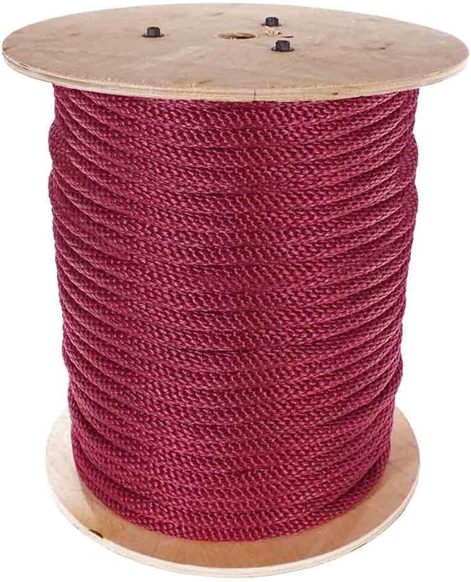 Rope and Cord Solid Braid Multifilament Polypropylene Rope- 5/8 Inch- Over 20 Colors