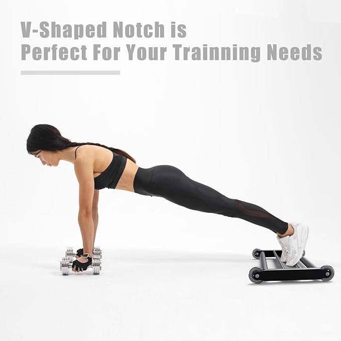 Glute Ham Glider, Multi-Functional Hamstring Roller with Smooth Wheels, V-Bar for Hamstring Curls, Ab Glider Workout & Core Strength Training