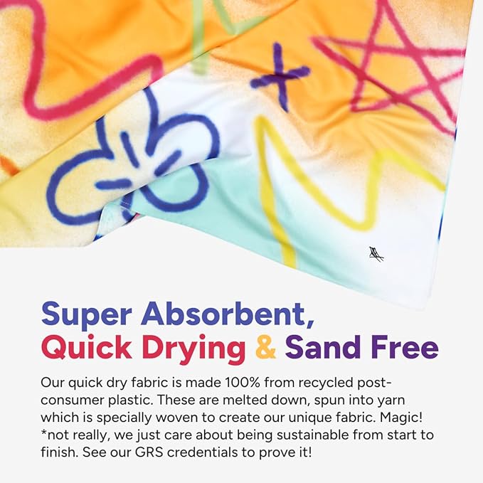 Dock & Bay Quick Drying Towel - for Sports & Gym - Compact, Lightweight - 100% Recycled - Includes Bag - Sand to Streets, Medium (130x70cm, 51x27)