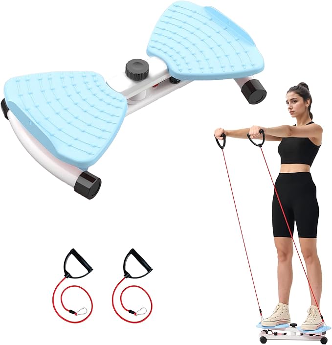 HOTSWEAT Waist Twister, Exercise Twist Boards Twisting Waist Machine for Women Belly Fat, Noiseless Ab Twister Machine with Resistance Bands, Waist Sculptor for Home Gym
