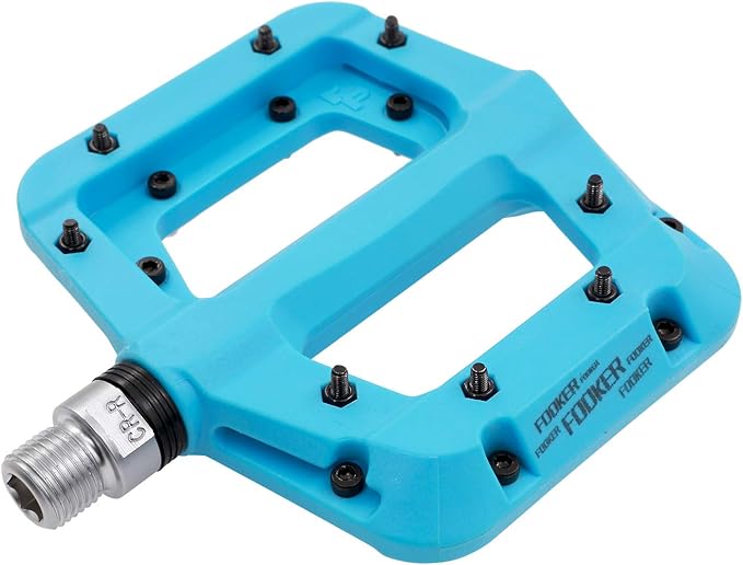 FOOKER MTB Pedals Mountain Bike Pedals 3 Bearing Non-Slip Lightweight Nylon Fiber Bicycle Platform Pedals for BMX MTB 9/16"
