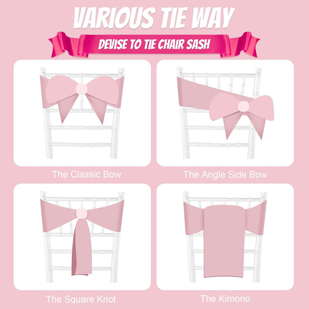 10 PCS Black Satin Chair Sashes Bows Universal Chair Ribbon Ties Back Sash for Wedding Party Reception Events Banquets Hotel Event Chair Cover Decoration (Champagne 7x108 inch)