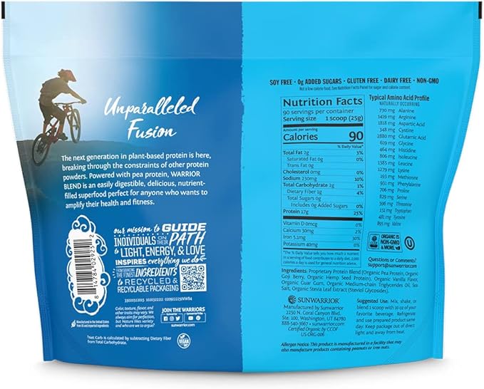 Organic Plant Based Protein Powder | Vegan Organic Protein Powder Vanilla Flavored with BCAA Amino Acids & Hemp Seed Pea Blend | Non-GMO Soy Dairy Filler & Gluten Free (Vanilla, 90 Servings)