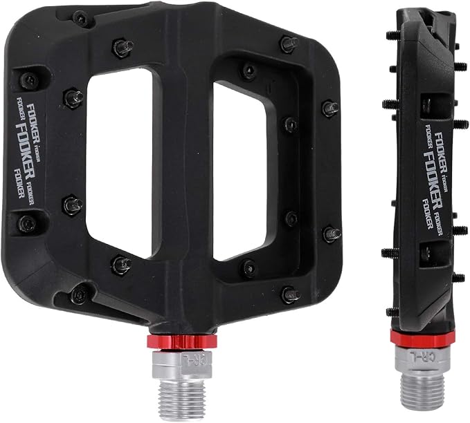 FOOKER MTB Pedals Mountain Bike Pedals 3 Bearing Non-Slip Lightweight Nylon Fiber Bicycle Platform Pedals for BMX MTB 9/16"