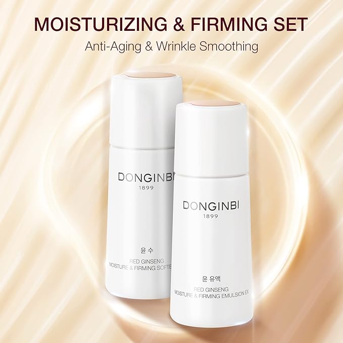 Donginbi Red Ginseng Daily Defense Cream (2.03 floz) Set - Hydrating Toner, Korean Red Ginseng Essence, Skin Barrier Repair & Firming Cream, Korean Skin Care Gifts for Women