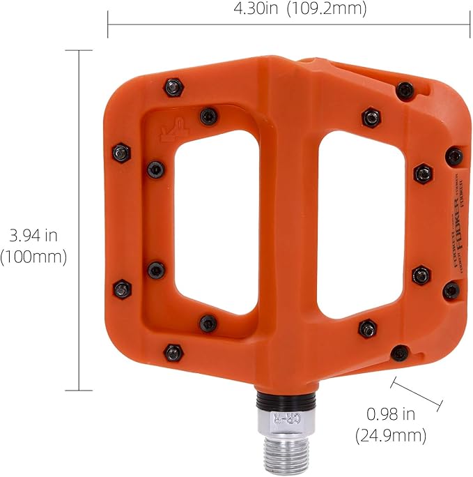 FOOKER MTB Pedals Mountain Bike Pedals 3 Bearing Non-Slip Lightweight Nylon Fiber Bicycle Platform Pedals for BMX MTB 9/16"