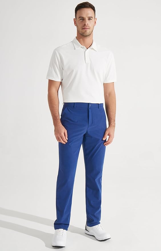 Libin Mens Golf Pants Stretch Work Dress Pants 30"/32"/34" Quick Dry Lightweight Casual Comfy Trousers with Pockets