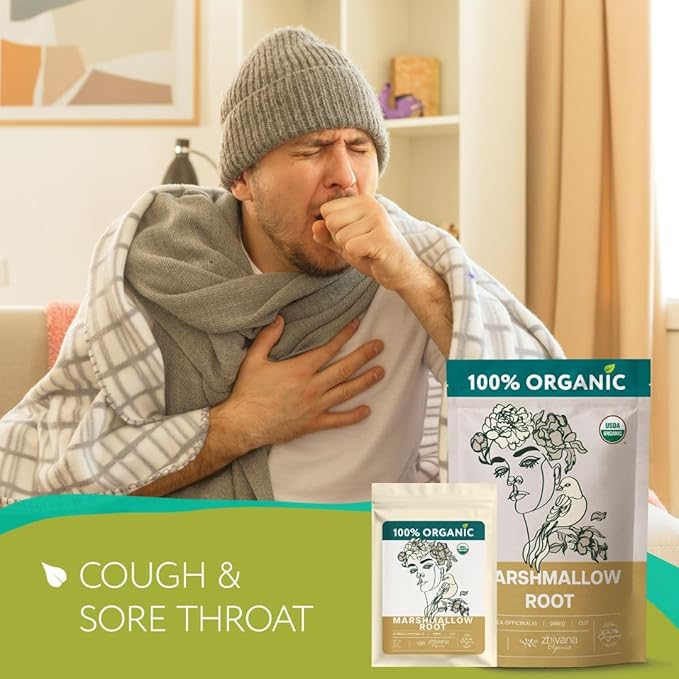 Super Value Pack 5 LB - Marshmallow Root Tea - Throat, Gut Lining, Digestion Support - Antioxidant Properties