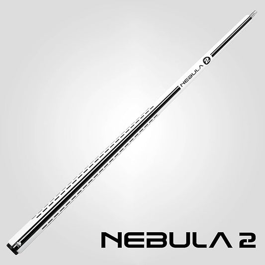 RHINO Nebula 2 Pool Cue - 100% Carbon Fiber Shaft & Composite Butt. Time Crystal Tip, Pro Taper Design, 12.4 mm,12.8 mm. 3/8-8 Joint, 3D Friction Grip. Low Deflection Pool Cue