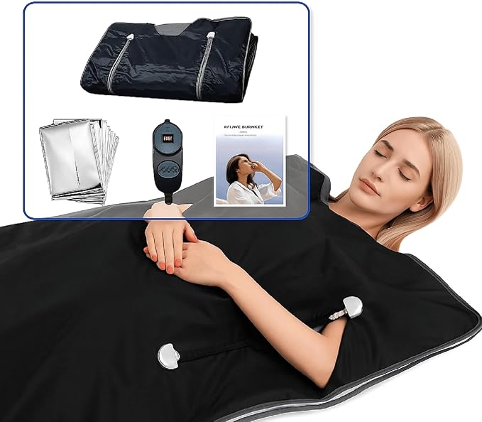 Infrared Sauna Blanket for Home | Portable Far Infrared Sauna Bag for Detox, Weight Loss & Relaxation, Dry Heat Therapy, Personal At-Home Wraps with Adjustable Temp 95-176°F. 120V 400 Watts, 70" x 31"