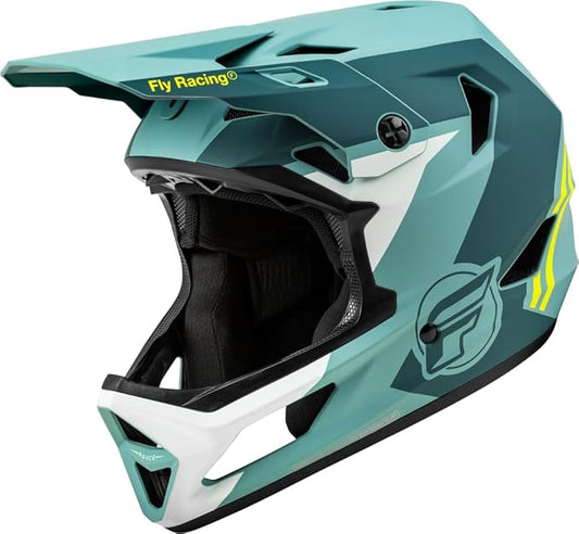 Fly Racing Rayce Full-Face Mountain Bike/BMX Helmet – ASTM F1952 DH Certified, CPSC 1203, CE EN1078, Poly-Alloy Shell, TFV Ventilation, Removable Liner