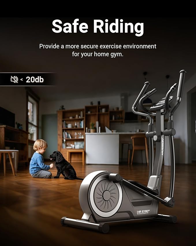 HARISON Elliptical Machine for Home 350 LBS Capacity, Magnetic Elliptical Exercise Machine with 16-Level Resistance Control, Elliptical Trainer with HARISON Bluetooth
