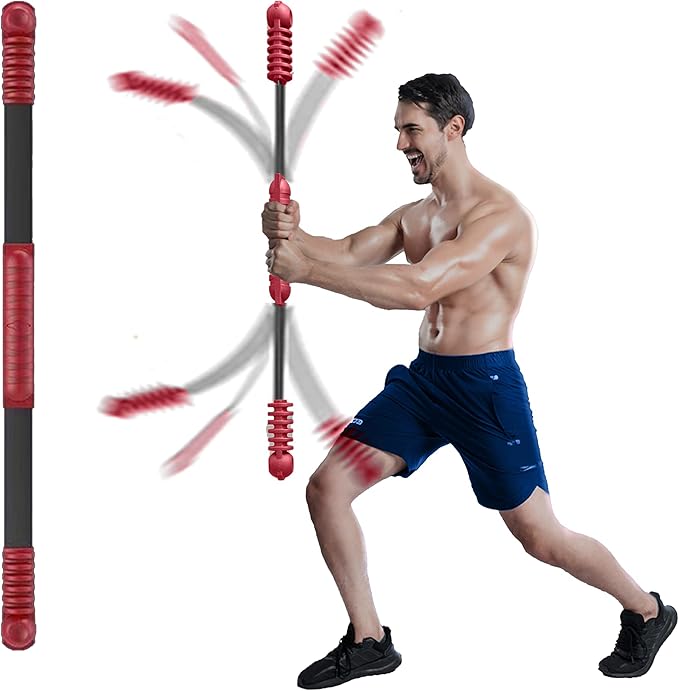 Elastic Fitness bar, Weight bar, Core Strength Training, Arm Twister, Home Gym Workout, Suitable for Men, Women Body Shaping and Fat Burning Training