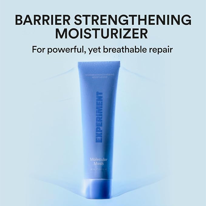 Experiment Molecular Mesh Barrier Repair Moisturizer – Soothing Lightweight Face Cream for Strength, Redness & Irritation - Ectoin, Phytosphingosine, Centella 2 FL OZ - Vegan for Sensitive Skin