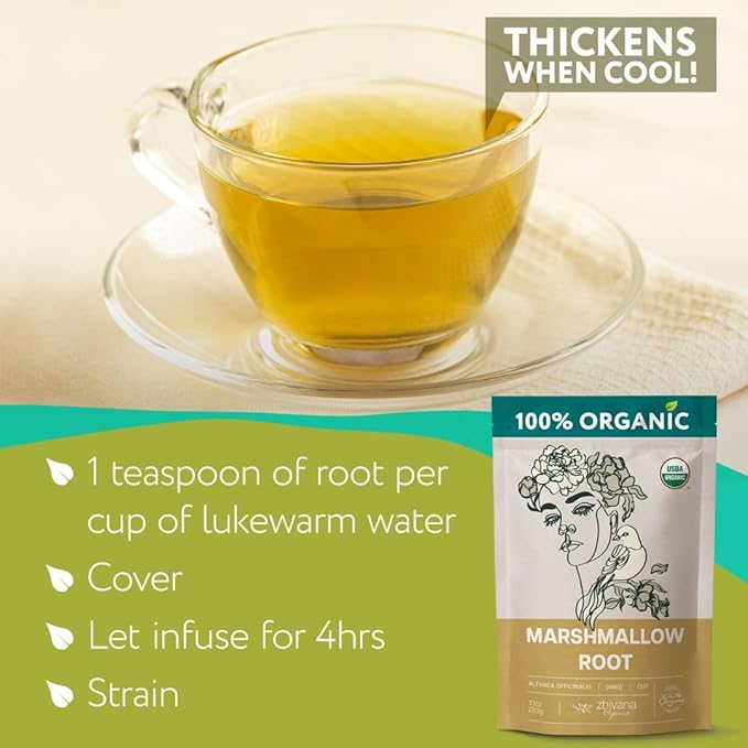 Organic Marshmallow Root Tea – Loose Cut Althaea officinalis – 4 oz