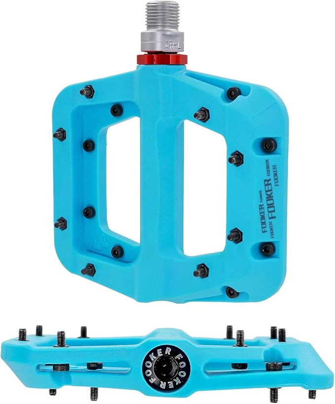 FOOKER MTB Pedals Mountain Bike Pedals 3 Bearing Non-Slip Lightweight Nylon Fiber Bicycle Platform Pedals for BMX MTB 9/16"
