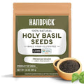 HANDPICK Holy Basil Seeds (397g/14oz) Gluten free, Raw Sabja, Tukmaria Seeds from India, Packed in Resealable Zip Lock Pouch