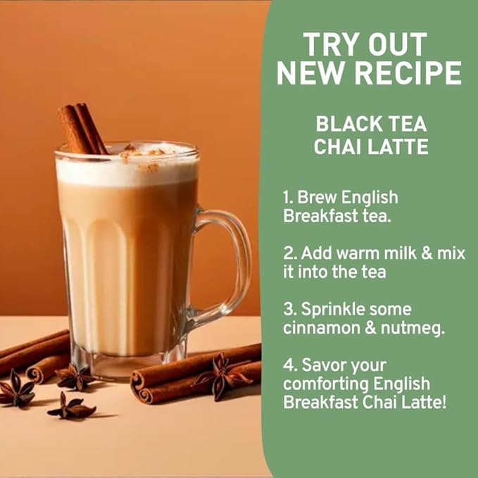 HANDPICK, Organic English Breakfast Black Tea Bags (100 Count) USDA Organic, Non-GMO | Strong, Robust, High-Caffeine Black Tea | Eco-conscious Tea Bags, Brew English Breakfast Tea & Kombucha Tea